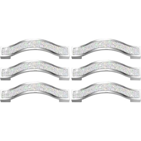 Möbelgriffe Aus Kristall – Geeignet Für Schubladen, Schränke, Kommoden, Schminktische Usw. – 6er-set, 96 Mm Dick