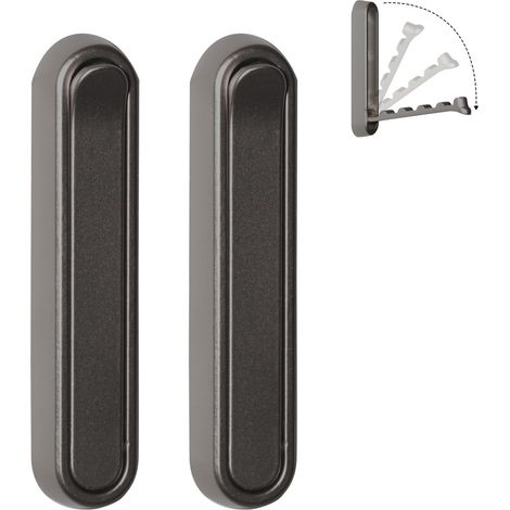 Platzsparende, Klappbare Wandhaken (2er-set) Aus Robuster Aluminiumlegierung Mit Schraubbefestigung, Tragkraft 8 Kg, Edelstahl, Für Bad, Küche Und Eingangsbereich – Grau