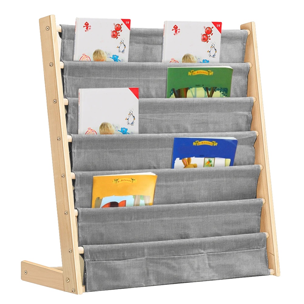 Bücherregal, Minimalistisches Design, Kinderfreundliche Merkmale, Grau