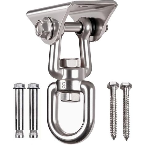 Robuster, Um 360° Drehbarer Kleiderbügel, Deckenhaken Aus Edelstahl, Hölzerne Verandaschaukel, Boxsack Mit Seil Für Den Spielbereich, Ham-stuhl