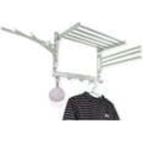 Rosvola Wand-wäscheständer Mit 5 Haken Für Den Innen- Und Außenbereich, Waschküche, Badezimmer, Balkon (40 Cm)