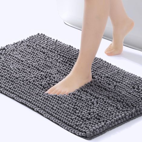 Rutschfeste Badematte Fürs Badezimmer – Antirutschmatte – Schnelltrocknende Badematte – Grau – 80 X 50 Cm