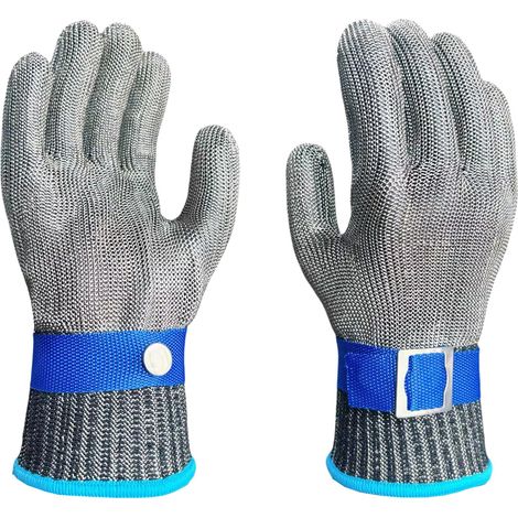 Schnittfeste Handschuhe Der Stufe 9 – Edelstahl-netzhandschuhe (größe L) – Schutzhandschuhe Für Die Fleischverarbeitung, Fischverarbeitung Und Zum Schutz Vor Schnittverletzungen Durch Messer