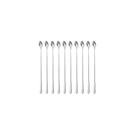 Set Mit 10 Langstieligen Barlöffeln Aus Edelstahl (20 Cm) – Wiederverwendbar – Geeignet Für Kaffee, Eiscreme, Cocktails, Milchshakes Und Kaltgetränke