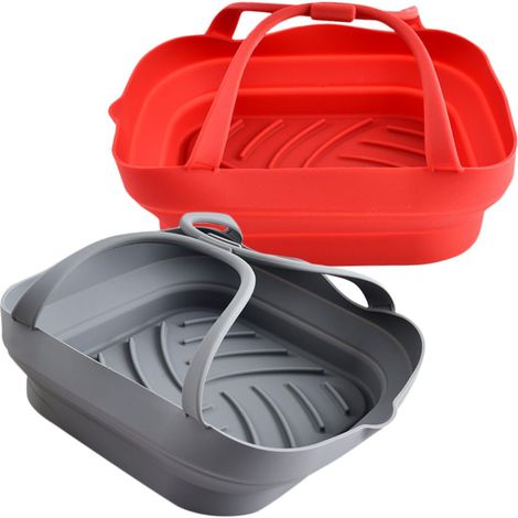 Set Mit 2 Silikon-kochmatten Für Heißluftfritteusen, Antihaftbeschichtung, Hitzebeständige Kochplatte, Multifunktionales Kochset Zum Braten Und Grillen