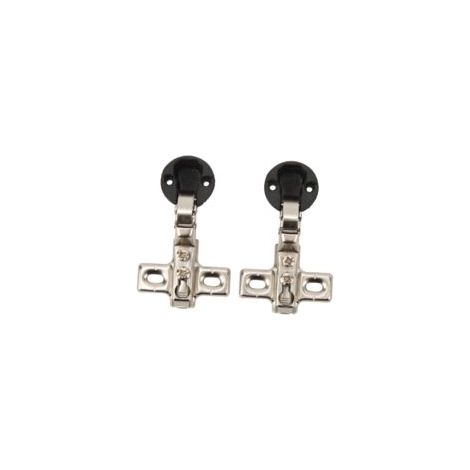 Set Mit 2 Scharnieren Für Glastüren – 26 Mm Topf – Mittlerer Winkel (halbe Überlappung)
