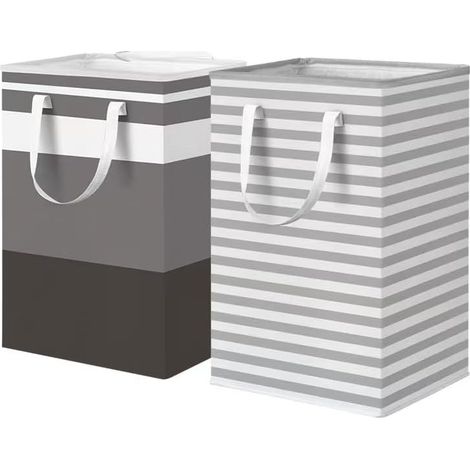 Set Mit 2 Wäschekörben Mit Großem Fassungsvermögen – Wasserabweisende, Freistehende Wäschekörbe (40 X 30 X 60 Cm) – Je 75 Liter – Praktisch, Mit Bequemen Tragegriffen Ausgestattet, Faltbar