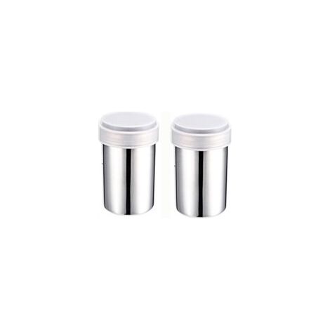 Set Mit 2 Mittelgroßen Streuern Aus Edelstahl 304 Für Pfeffer, Salz Und Gewürze – 7 × 10 Cm