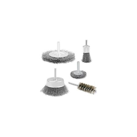 Set Mit 5 Metallbürsten, 6-mm-schaft-bohrbürste, Schleifbürste Für Schraubendreher Und Bohrmaschine Zur Reinigung Von Holz Und Metall Zum Entfernen Von Farbe/korrosion/rost