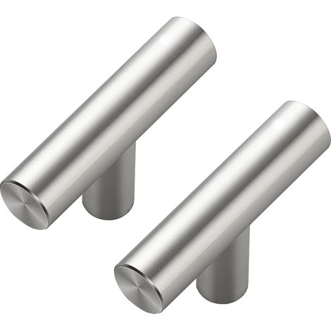 Set Mit 5 Schrankgriffen Aus Gebürstetem Nickel – Silberne Griffe Für Küchenschubladen – Edelstahl-schrankgriffe – 5 Cm (2 Zoll) Langer T-griff Mit Einem Loch
