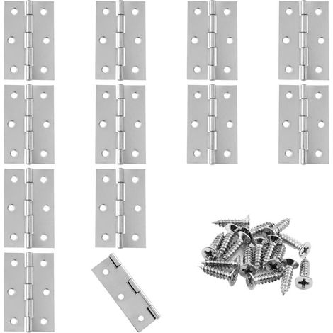 Silberne Scharniere Mit Befestigungsschrauben - Geeignet Für Verschiedene Möbel - 12 Stück, Silber, 3,5 Zoll (88551,5 Mm)
