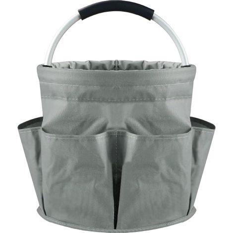 Tasche Mit Fach Für Gartengeräte, Große, Wasserdichte 17-liter-tragetasche Aus Oxford-gewebe Für Gartengeräte Mit Rutschfestem Gummigriff Und Robustem Gartengeräte-organizer (grau)