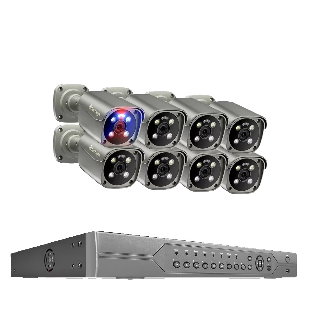 Cctv-kamerasystem, 16 Kanäle, Zwei-wege-audio, 16ch 8stück 8mp Kamera, Keine-a
