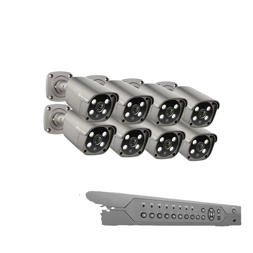 Cctv-kamerasystem, 16 Kanäle, Zwei-wege-audio, 16ch 8stück 5mp Kamera, Keine-b