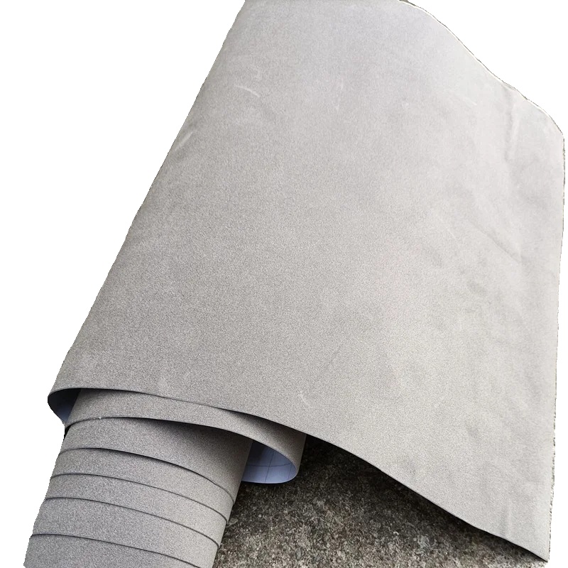Fahrzeugfolierung, Selbstklebend, Velours-suede-oberfläche, Grau, 50x200cm-a