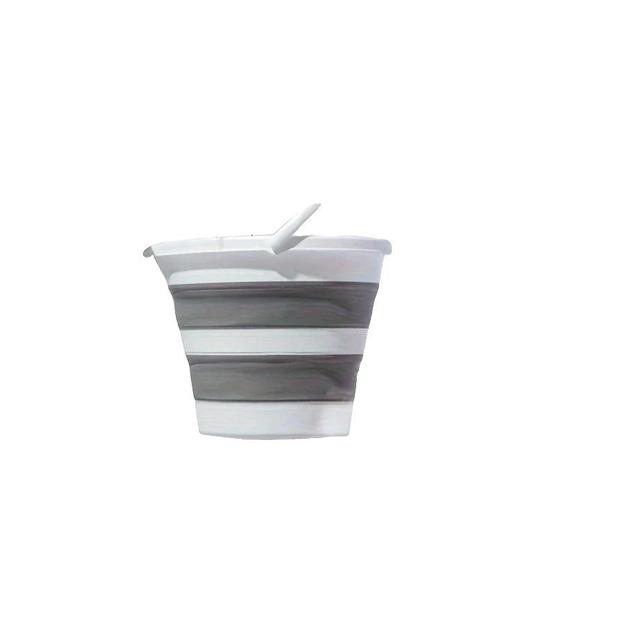 Faltbarer Eimer, Langlebiges Design, Platzsparende Aufbewahrung, Grau -5l