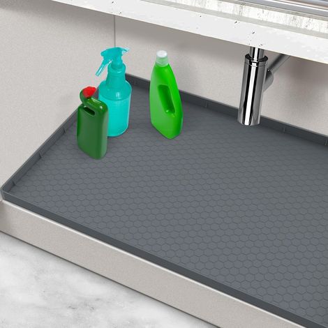 Wasserdichte Abtropfmatte, Silikon-abtropfmatte 71 X 48 Cm, Abtropf- Und Schutzmatte Für Küchen- Und Badezimmerspülen, Grau