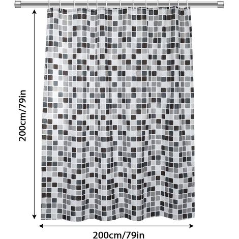Xxl-mosaik-duschvorhang Aus Dickem Polyester, Schimmelresistent Und Wasserdicht – 200 X 200 Cm, Ideal Für Feuchte Badezimmer.