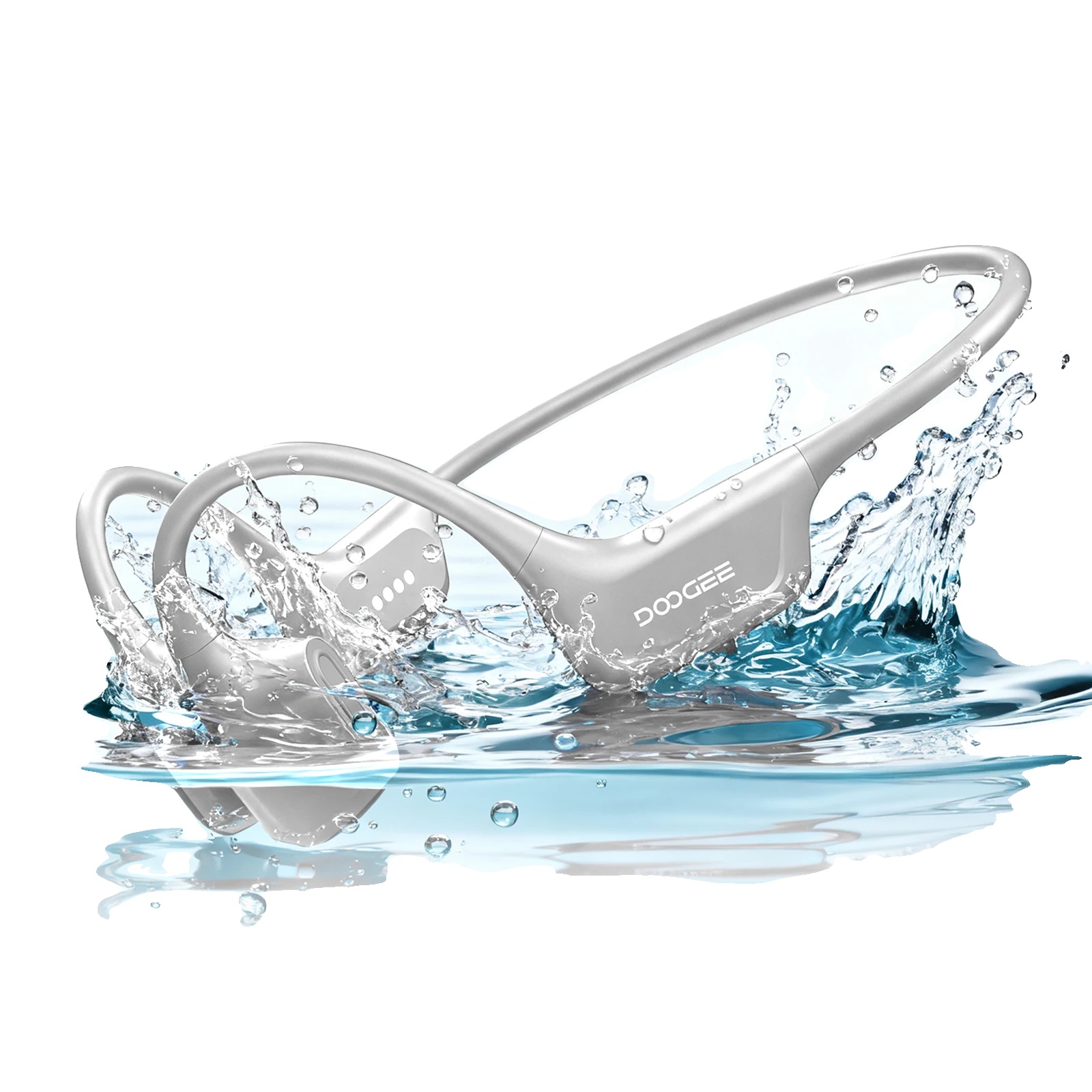 Knochenleitende Kopfhörer, Wasserdicht, Bluetooth 5.4, Grau