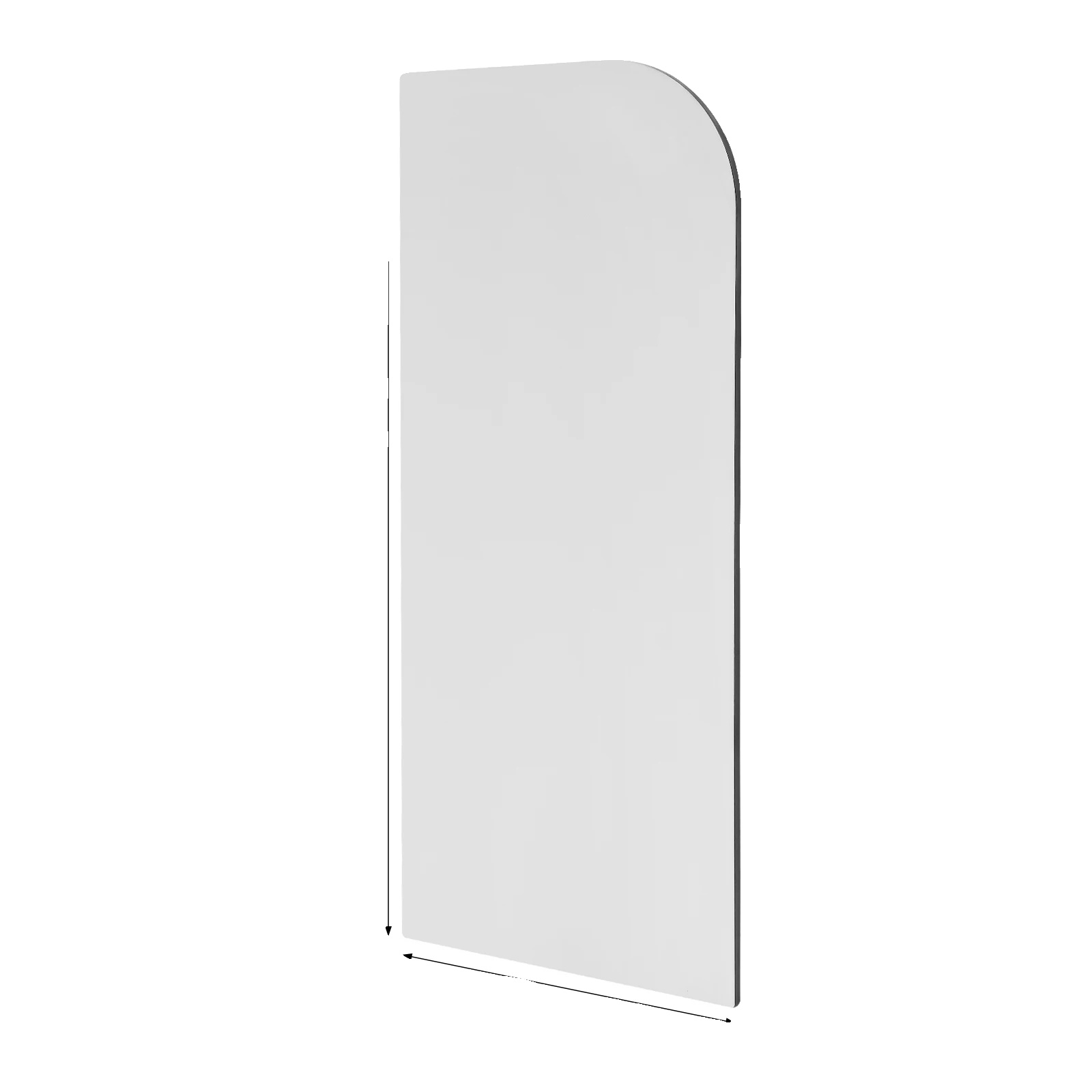 Urinaltrennwand, Wandmontiertes Design, Robuste Unterstützung, Abgerundete Ecke Grau
