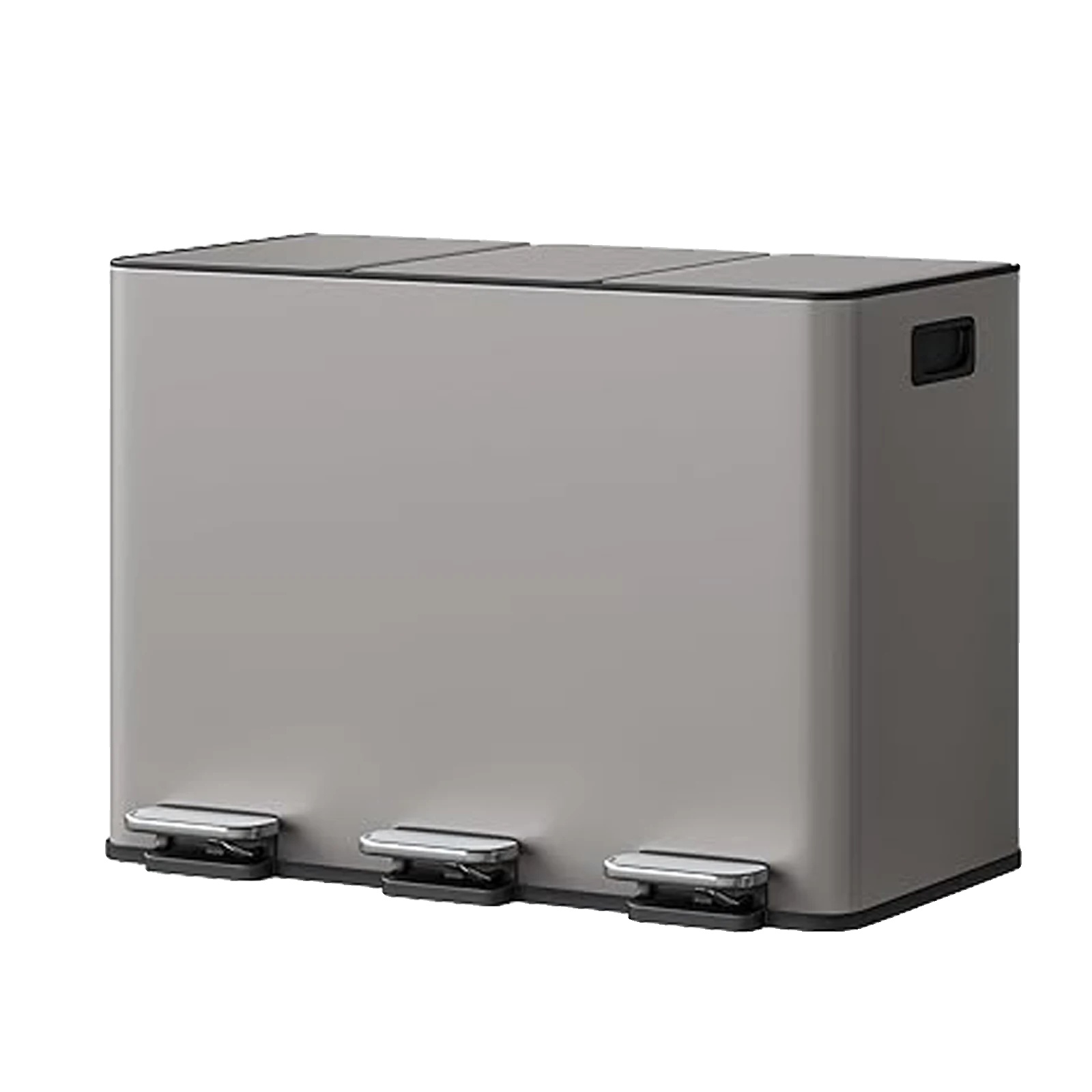 Müllbehälter, Edelstahl, 3-fächer-design, Grau
