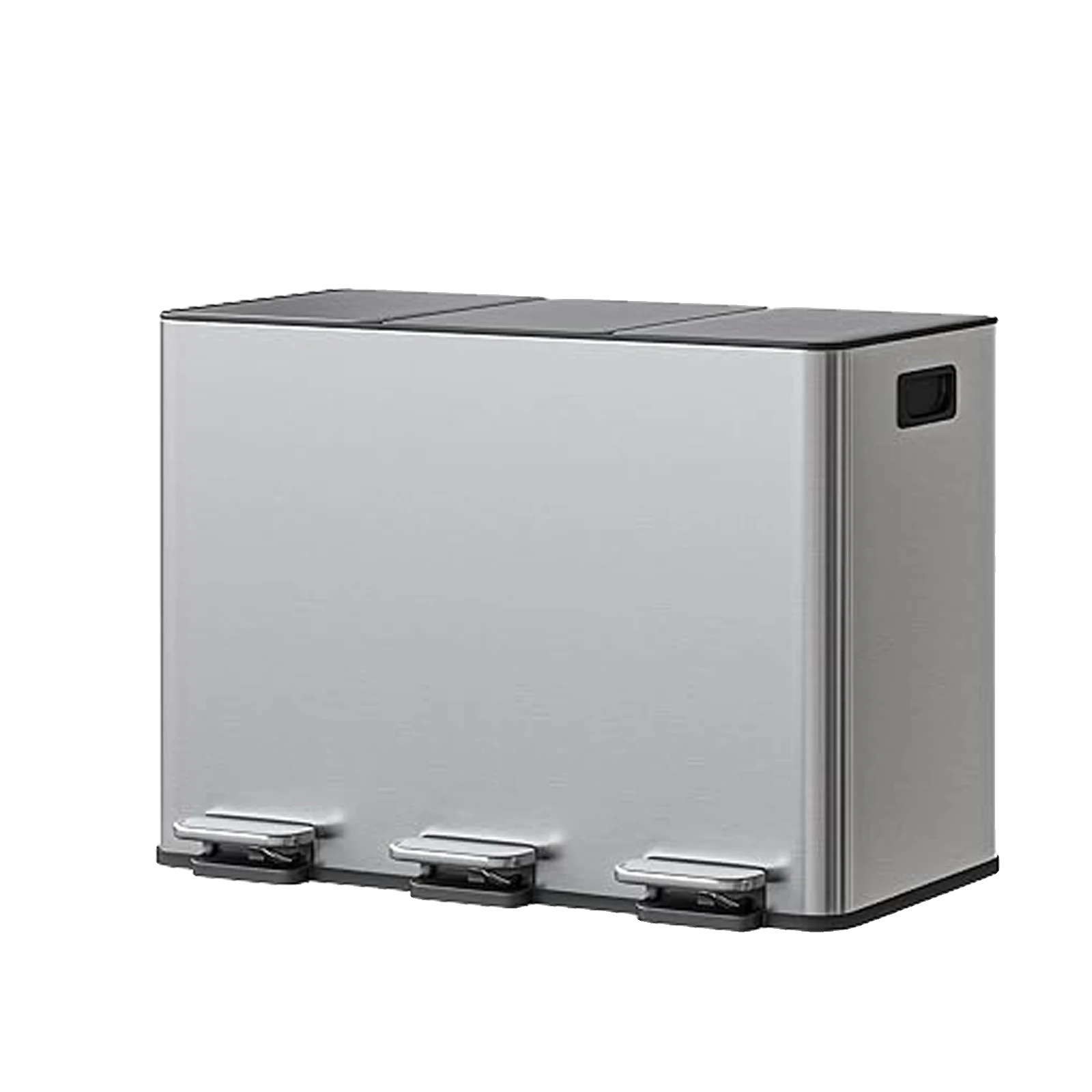 Müllbehälter, Edelstahl, 3-fächer-design, Silber