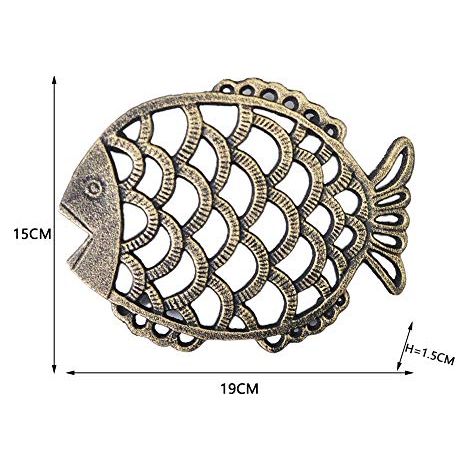 Dekorative, Antike Untersetzer Aus Gusseisen, Dickwandig Und Isolierend, Für Küche Und Esstisch, Handgefertigt Aus Rustikalem Metall, 19 Cm X 15 Cm X 1,5 Cm