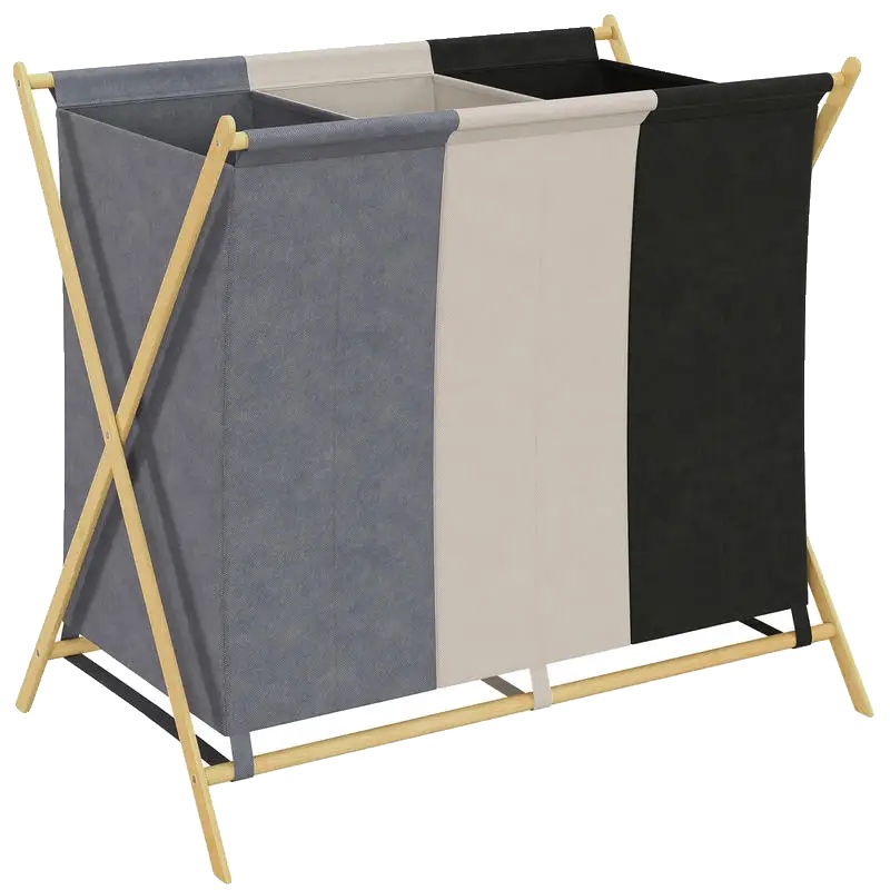 Wäschekorb, Mehrere Fächer, Faltbares Design, T0002-01-18703