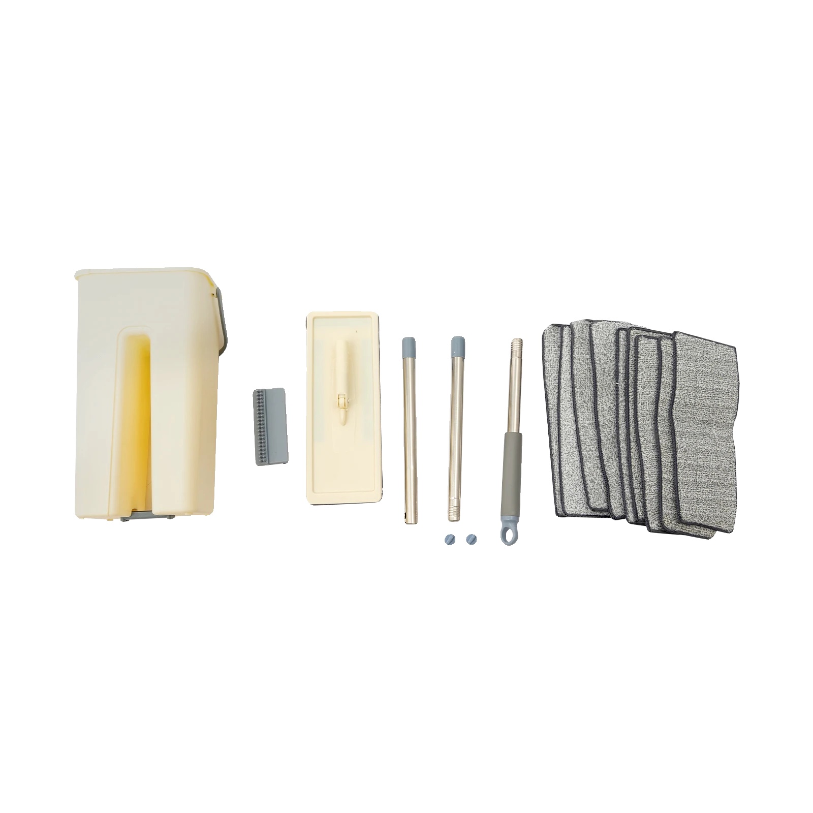 Wischmop-set, Eimer Mit Zwei Fächern, Wiederverwendbare Reinigungspads, Multi