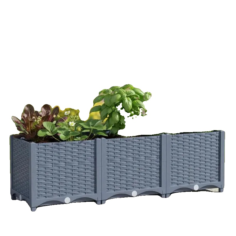 Hochbeet, Selbstbewässerungsdesign, Geeignet Für Verschiedene Pflanzen, Grau