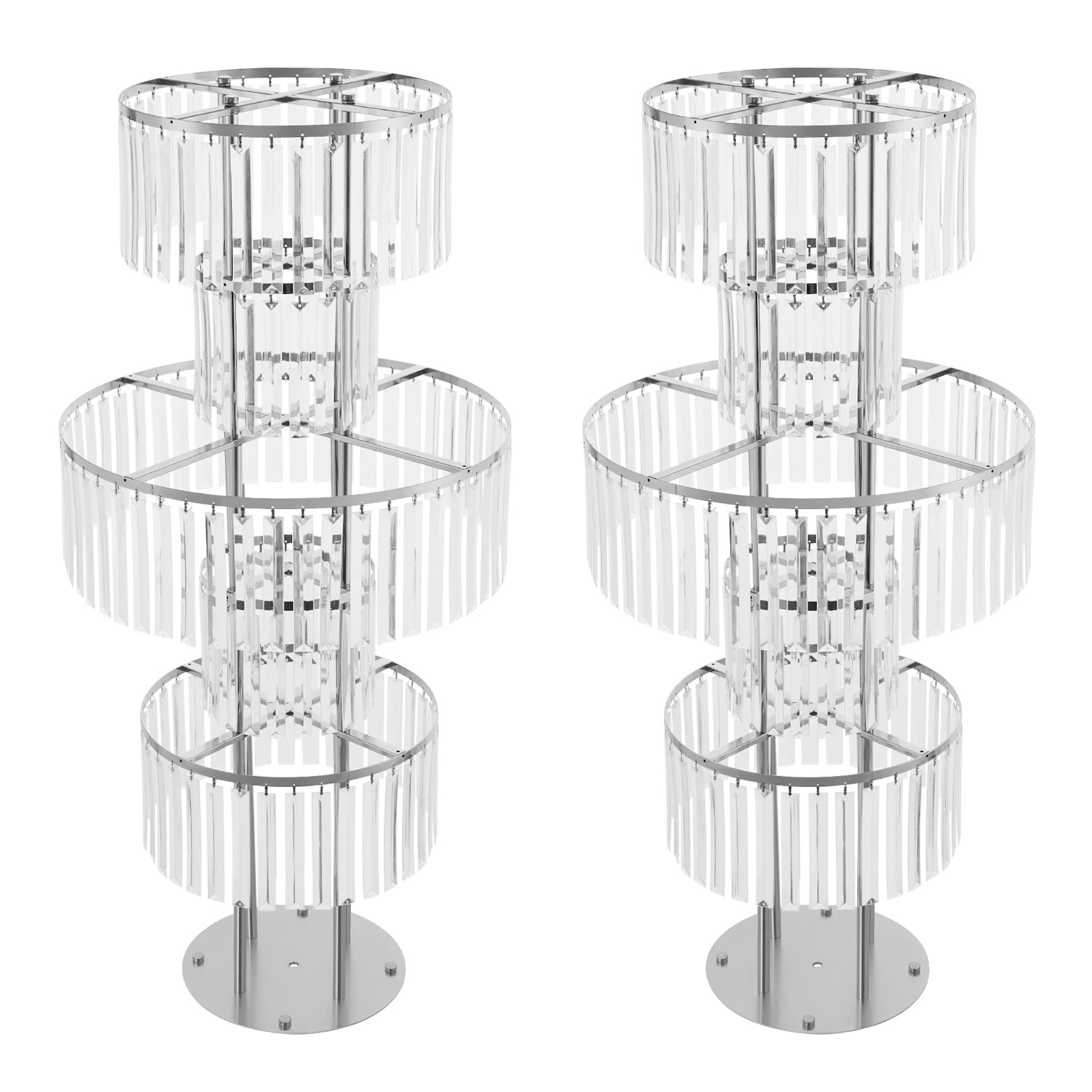 Blumenstand, Mehrstufiges Design, Elegante Erscheinung, Silber Runder Boden, M-a