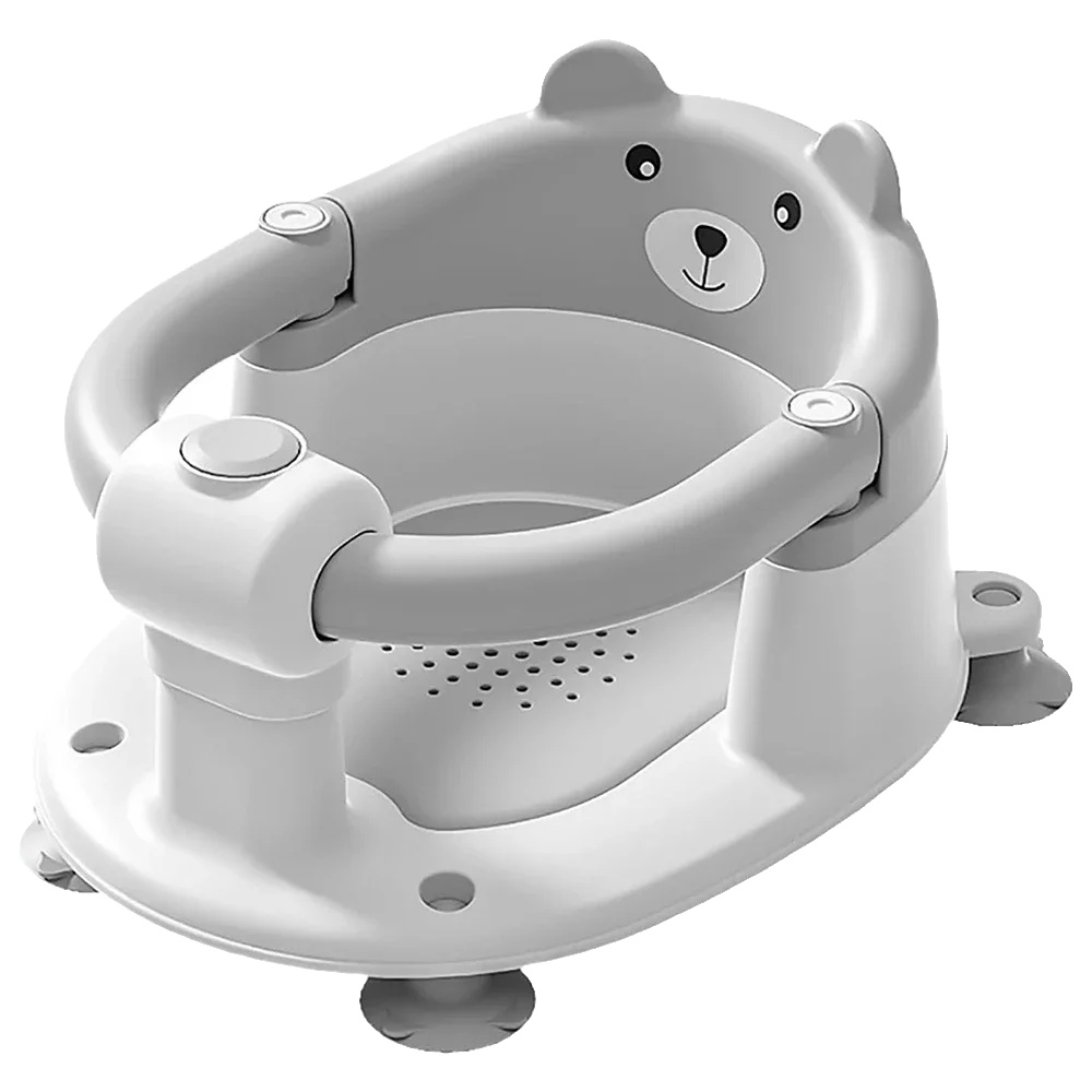 Babybadewannenstuhl, Faltbares Design, Rutschfeste Basis, Grau