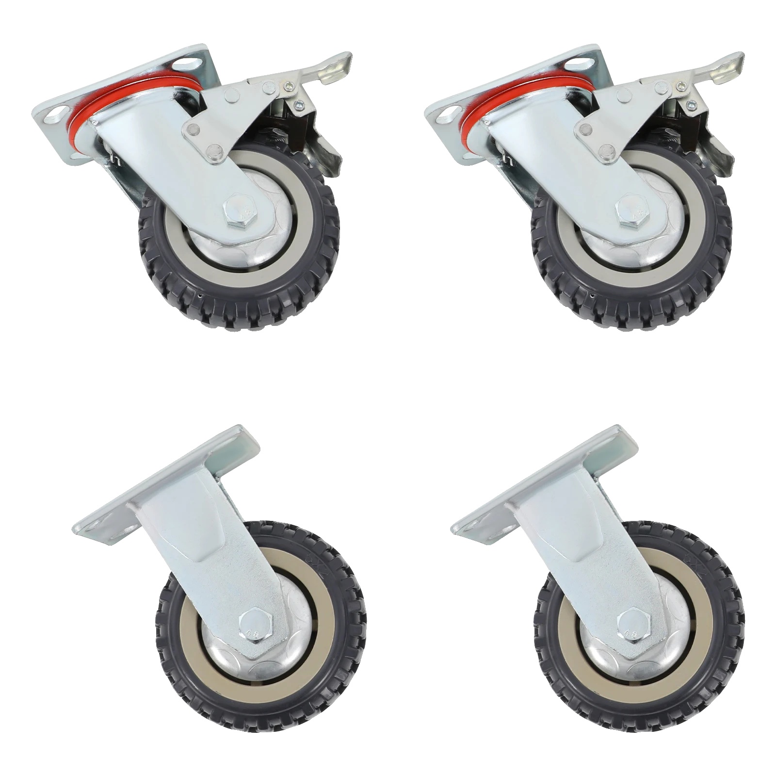 Rollen, 10 Cm Durchmesser, 100 Kg Tragfähigkeit, Schwenkbar Mit Bremse, Hochwertiges Polyurethan, Geeignet Für Möbel
