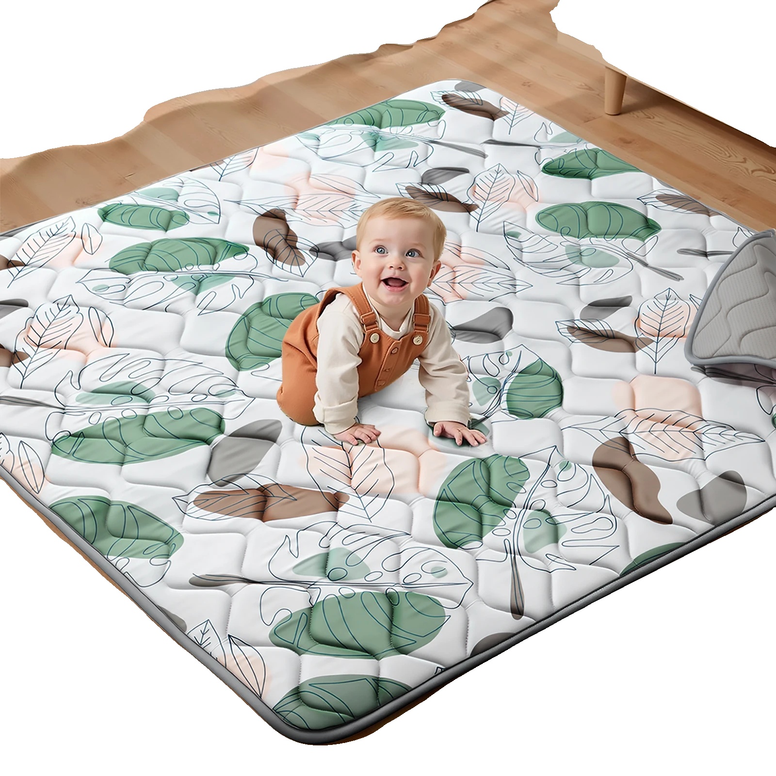 Baby-spielmatte, Rutschfestes Design, Faltbar Und Maschinenwaschbar, 180cm-150cm-a, Tropischer Regenwald-a