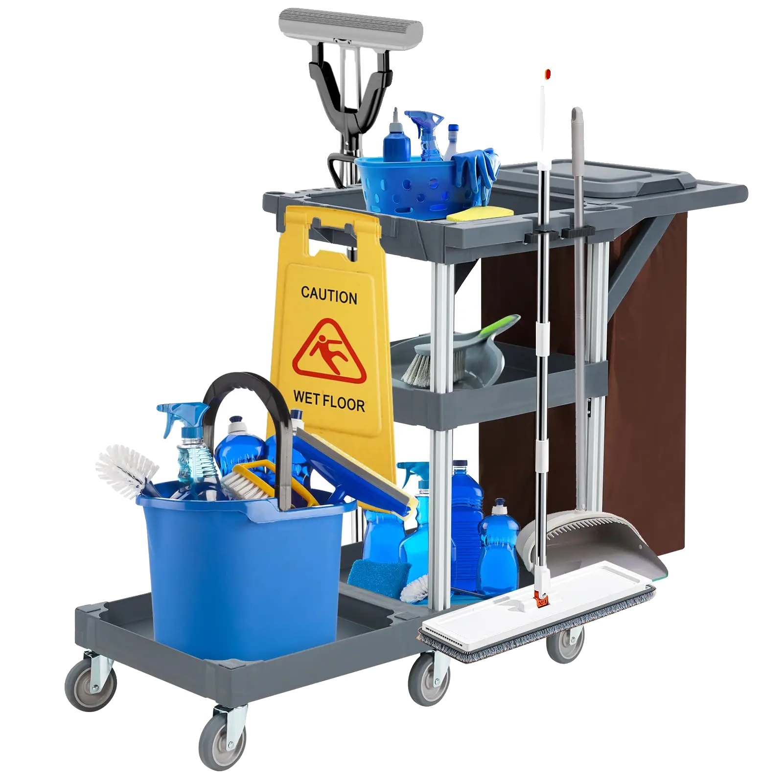 Reinigungswagen, Material: Abs, Abmessungen: 95 Cm X 49 Cm X 50 Cm, Tragfähigkeit: 136 Kg, Artikelgewicht: 12,25 Kg, Besondere Merkmale: Langlebig