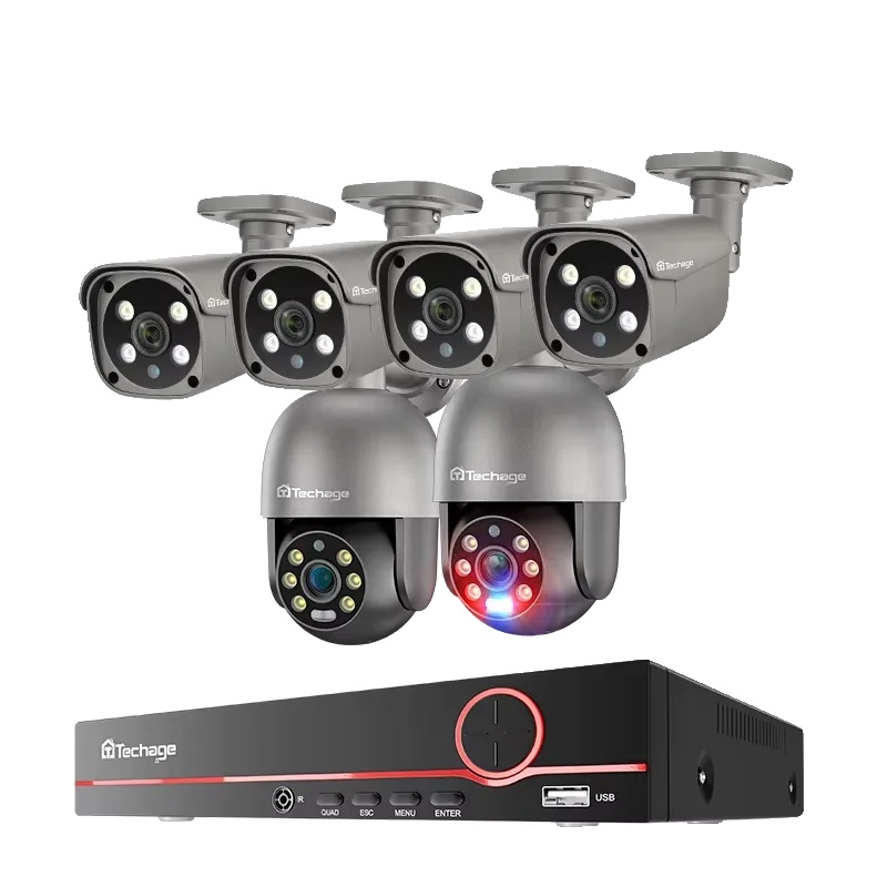 Überwachungskamera, 5mp Auflösung, Nachtsicht, 8ch Nvr 6kameras B-a, Kein Integrierter Hdd-b