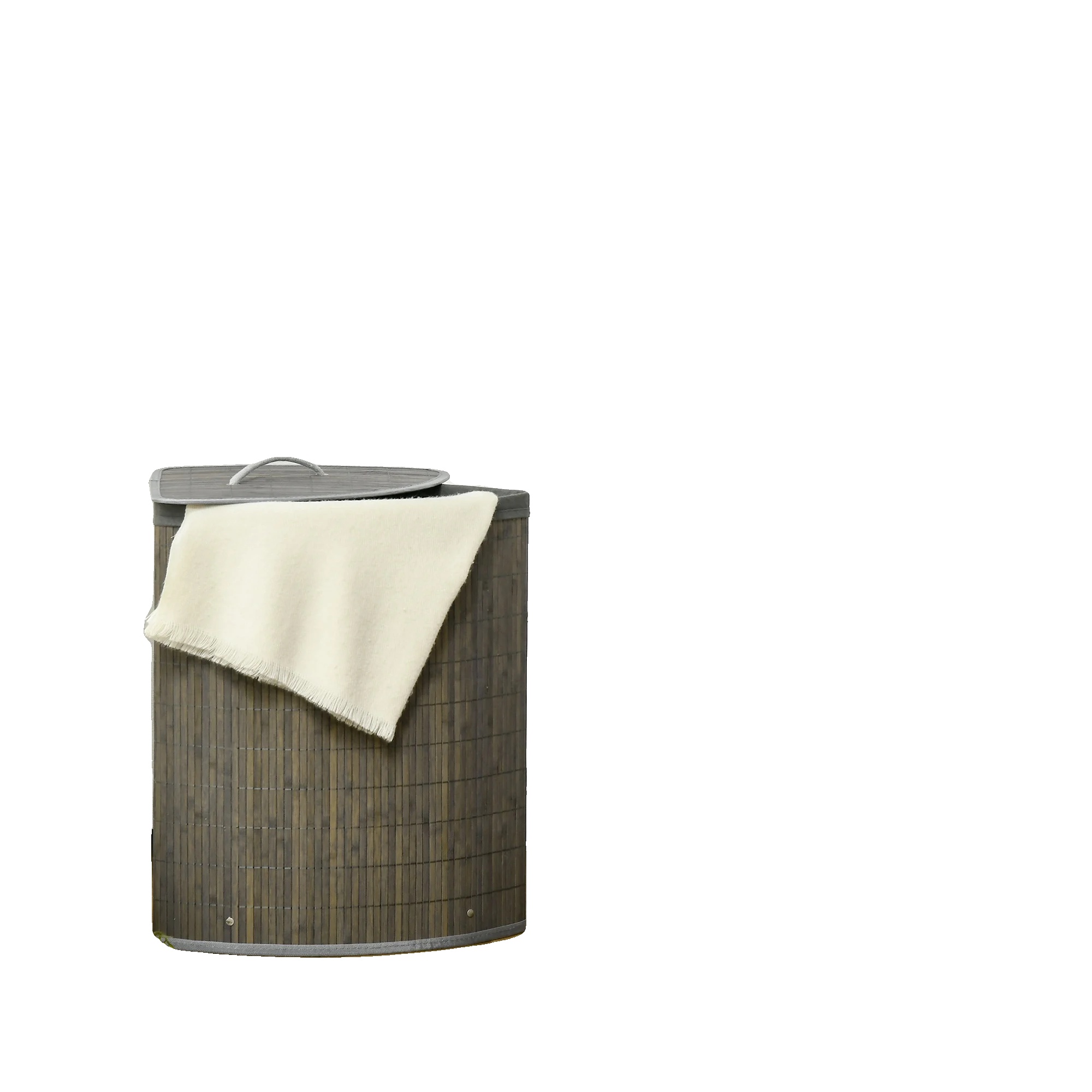 Bambus-wäschekorb, 55 Liter Fassungsvermögen, Abnehmbarer Innenbeutel, Abmessungen 60 Cm X 40 Cm X 30 Cm, Geeignet Für Den Waschraum, Gemütliche