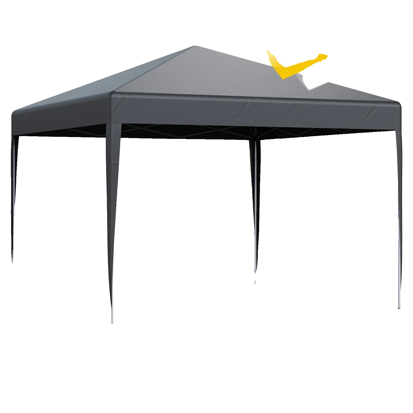 Pop-up Pavillon, Höhenverstellbar, Wasserdichtes Dach, Grau 3x3m
