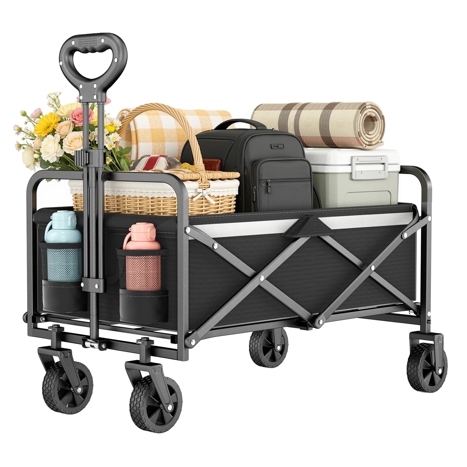 Transportwagen, 100l Kapazität, Verstellbarer Griff, 70l