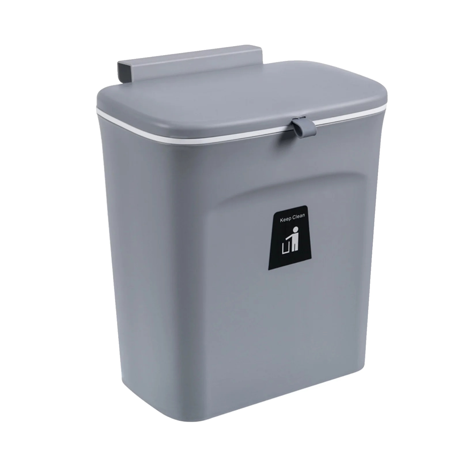 Hängender Mülleimer, Umweltfreundliches Design, Platzsparende Installation, Grau, 9l