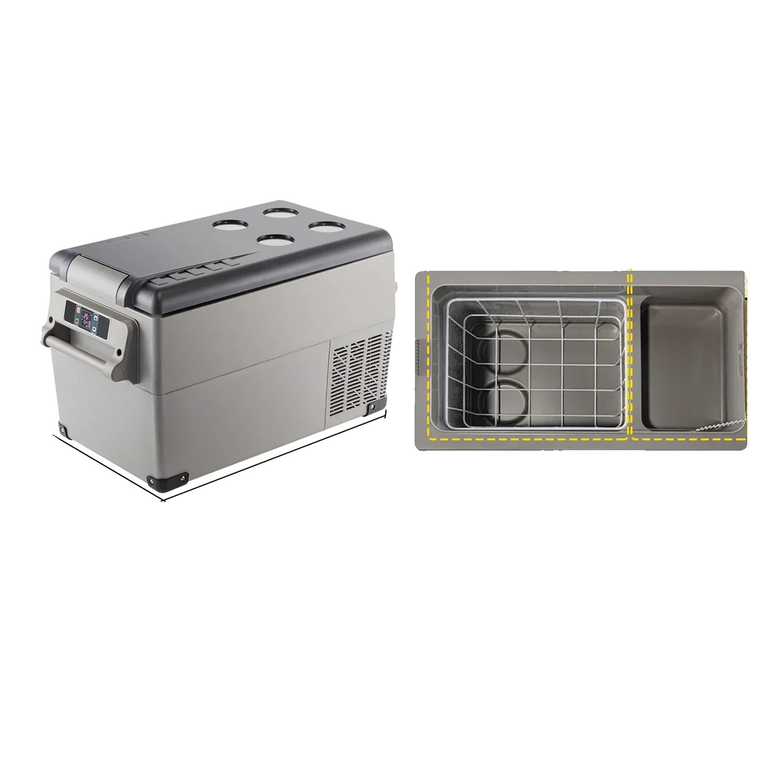 Mini-kühlschrank, Tragbarer Kühler, Effiziente Stromoptionen, 35 L