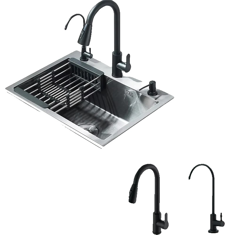 Küchenspüle, Edelstahl, Komplett Mit Wasserhahn, Grau