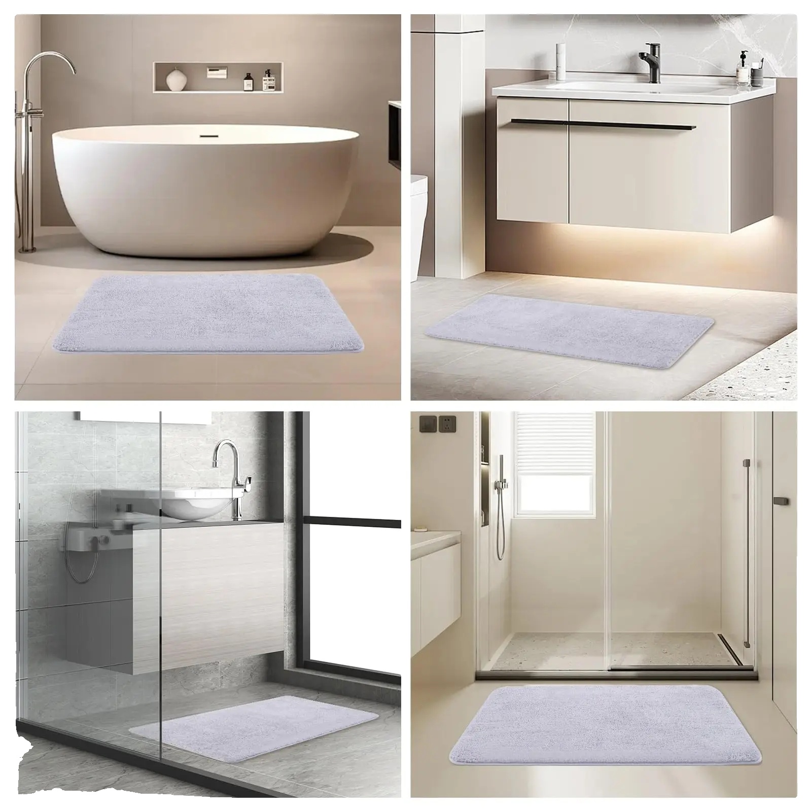 Badezimmerteppich, Ultra-absorbierend, Rutschfeste Ausführung, Grau/60120cm