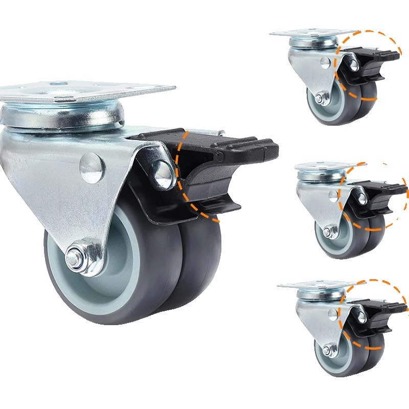 Möbelrolle, 360-grad-drehung, Hohe Tragfähigkeit, 4pcs Mit Bremse