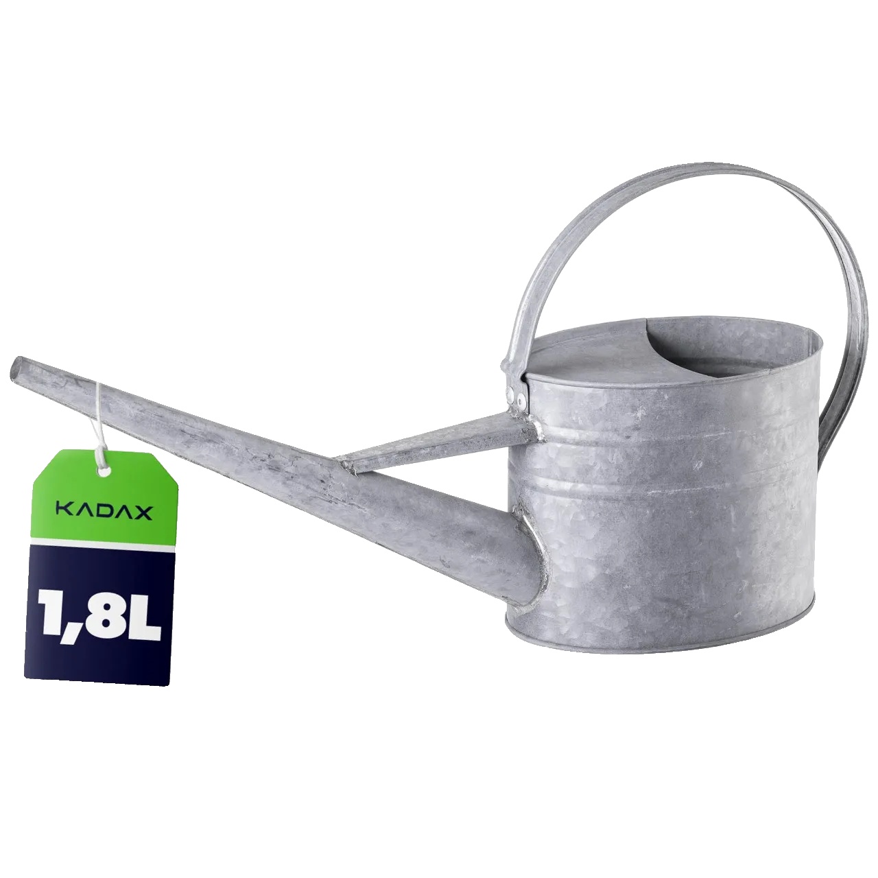 Gießkanne, Verzinkter Stahl, 1,8 L Fassungsvermögen, Länge 30 Cm, Breite 10 Cm, Höhe 24 Cm