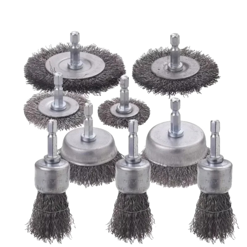 Drahtbürste, Grobes Kohlenstoffstahl, 1/4 Zoll Sechskantschaft, 9 Modell