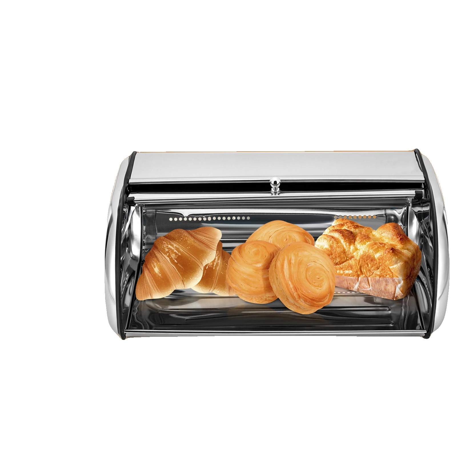 Brotbox, Ovale Form, Für Die Arbeitsplatte, Silber