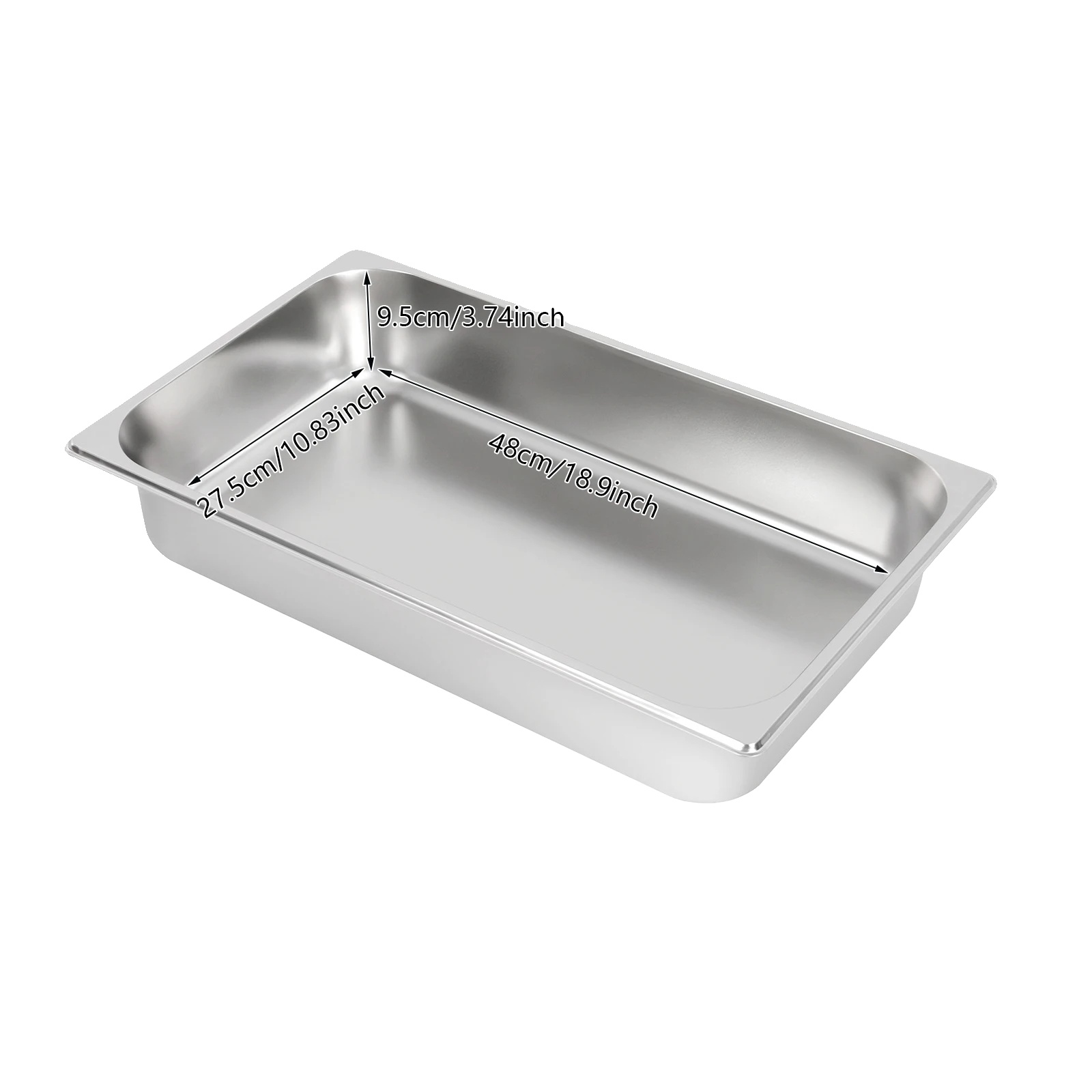Dampftablett-pfannen, Edelstahl, 4-teiliges Set, Silber