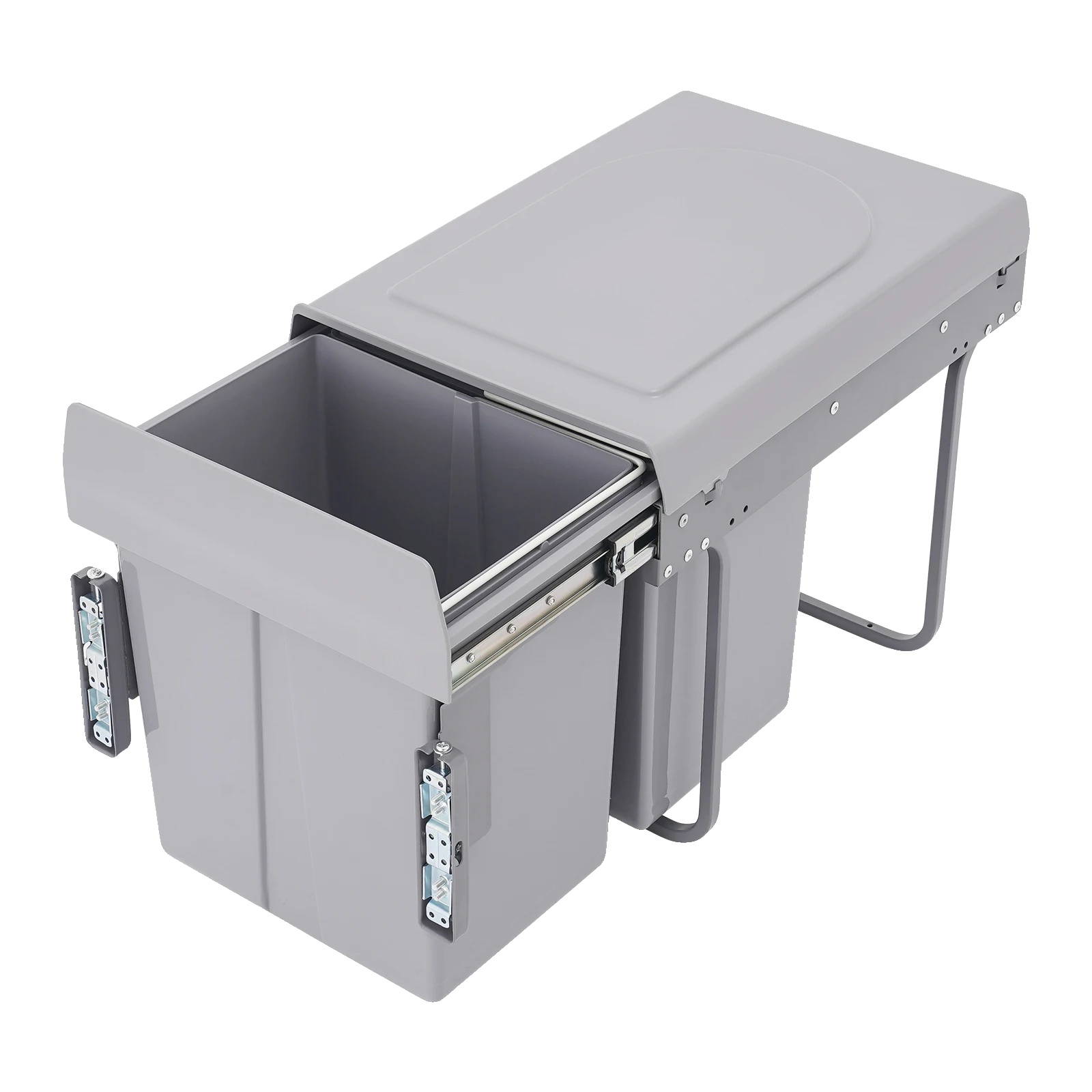 Recyclingbehälter, 40l Fassungsvermögen, Ausziehbares Design, Grau