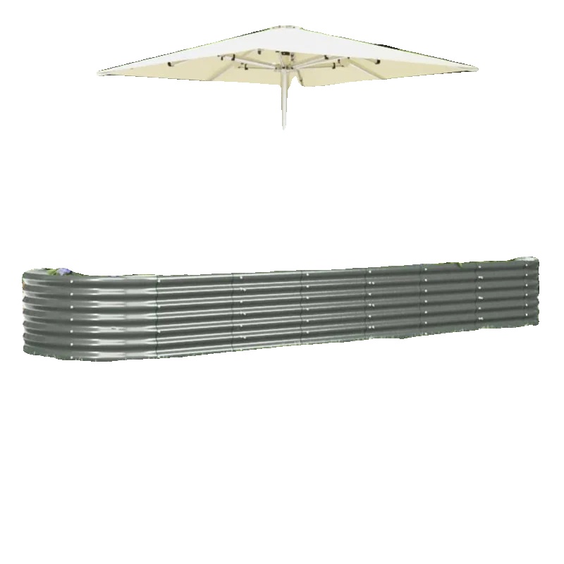 Pflanzkasten, Verzinktes Stahlmaterial, Abmessungen 296 Cm X 80 Cm X 36 Cm, Geeignet Für Gemüse Und Blumen, Mit Entwässerungslöchern, Rostfreie